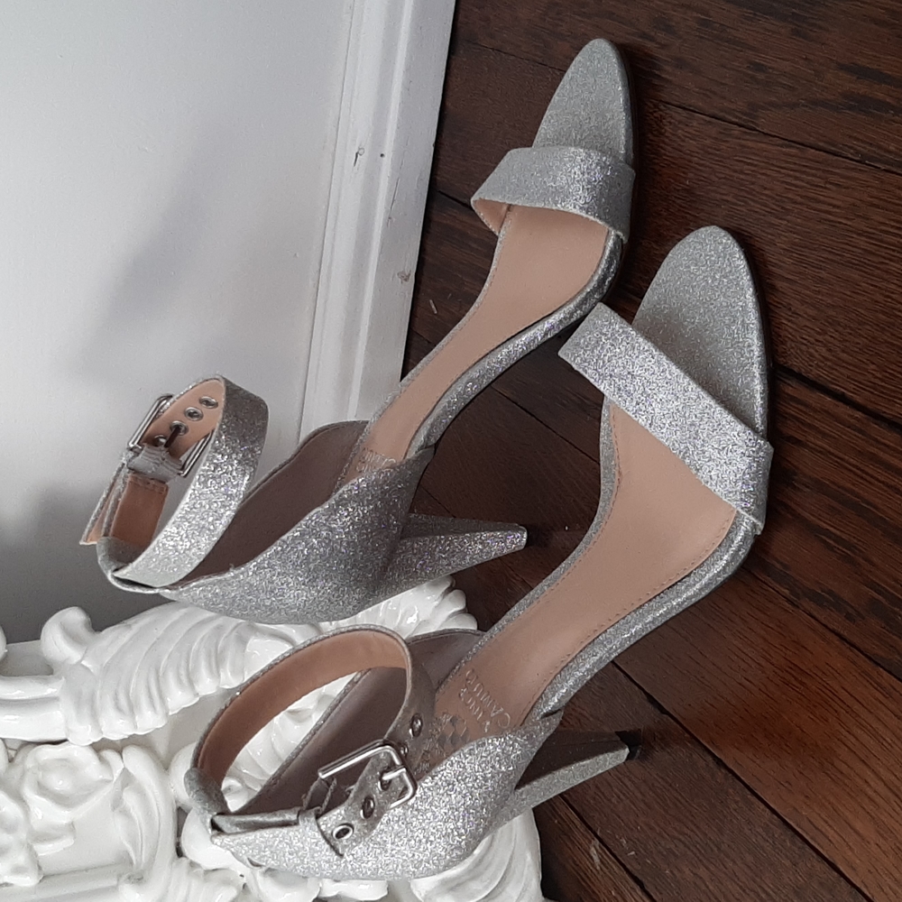 Vince Camuto  silver sparkly heels